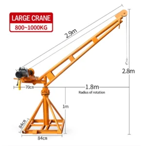 Suja Global Electric Mini Crane with Rope Hoist 1000 Kg 30 Meter Rope Winch